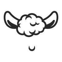 icono de oreja de cordero de oveja sobre un fondo blanco. ilustración vectorial vector