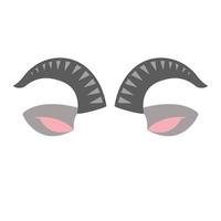 Goat horn ear color on a white background. Vector illustration