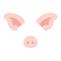 Pig ear color on a white background. Vector illustration