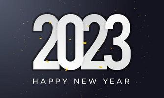 feliz año nuevo 2023 banner ilustración sobre fondo aislado vector