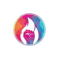 Fire Fist Logo Vector. Revolution Protest Flame Fist Symbol. Web Icon Logo Template Design Element. vector