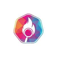 Fire Search Logo Template Design Vector. Find Fire logo design template. Fire and magnifying glass icon vector