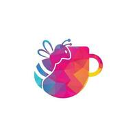 Coffee bee logo inspiration. Cafe or drink design template. vector