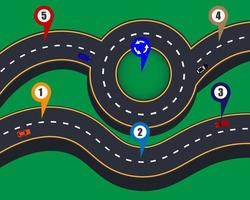 diseño de patrones infográficos viales con marcado de coches y señales vector