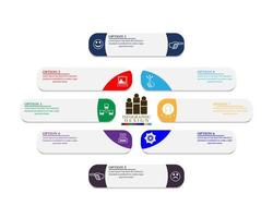 Business-chronology Infographics with different symbols in numbers and text vector