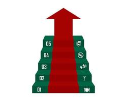Stairs infographic textbook with numbers and signs vector