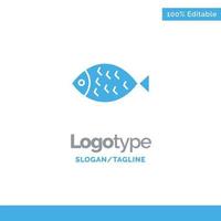 comida de pescado pascua comer plantilla de logotipo sólido azul lugar para el eslogan vector