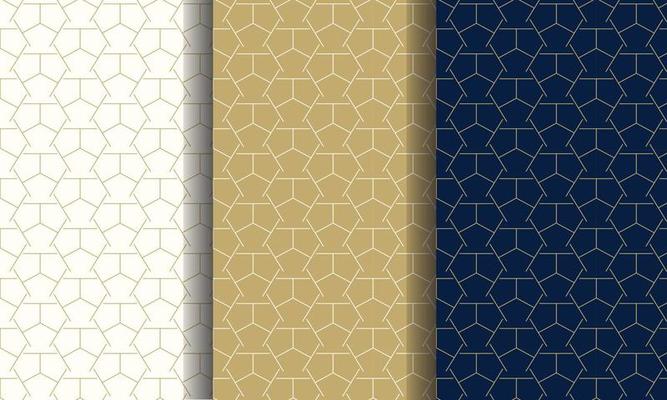 Set of seamless geometric pattern for premium luxury brand. Vector