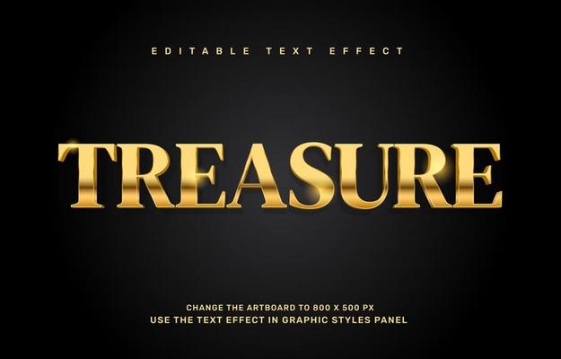 Gold treasure editable text effect template