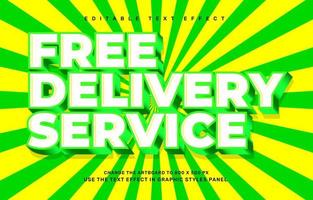 Free delivery service editable text effect template vector