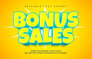 Bonus sales editable text effect template vector