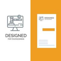 copyright derechos de autor ley digital diseño de logotipo gris y plantilla de tarjeta de visita vector