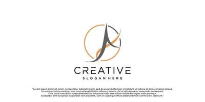 Leter A logo with creative concept Premium Vector