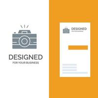 Camera Image Photo Photography Grey Logo Design and Business Card Template vector