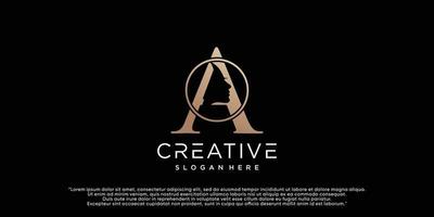 Letter Ablogo with creative concept Premium Vector