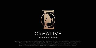 diseño de logotipo de letra e con vector premium de concepto creativo