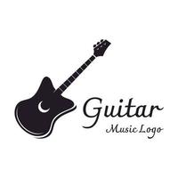 diseño de logotipos para instrumentos musicales de guitarra simples, música, bandas, música en vivo y acústica, clubes nocturnos. vector