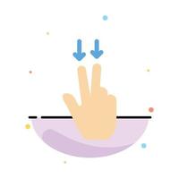 Fingers Gesture  Down Abstract Flat Color Icon Template vector