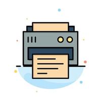 Printer Print Printing Education Abstract Flat Color Icon Template vector