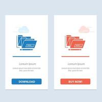 File Folder Date Safe  Blue and Red Download and Buy Now web Widget Card Template vector