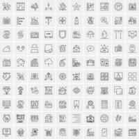 100 iconos de negocios para web y material impreso vector