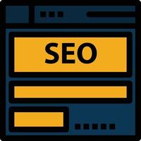 Website Server Data Hosting Seo Tech  Flat Color Icon Vector icon banner Template