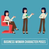 poses de carácter de mujer de negocios de vector