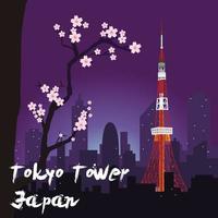 Tokyo Tower Japan Vector Illustration