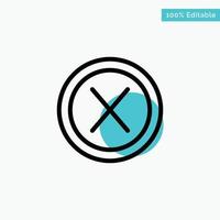 Close Cross Interface No User turquoise highlight circle point Vector icon