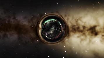 3D illustration. Black hole in outer space. video