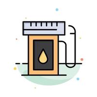 Gasoline Industry Oil Drop Abstract Flat Color Icon Template vector