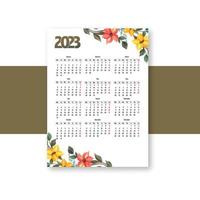 plantilla de folleto calendar2023 para diseño floral vector