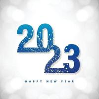 Holiday greeting card for happy new year 2023 shiny background vector