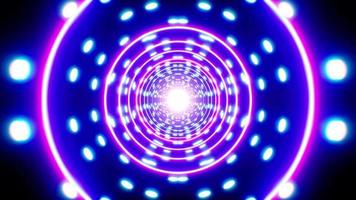 círculo púrpura brillante y luces de punto azul vj loop video