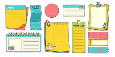 Paper sticky notes, stickers, to do list or memo vector