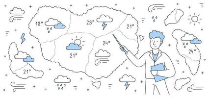 Meteorological report, weather forecast concept vector