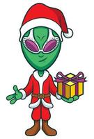 extraterrestre santa claus vector