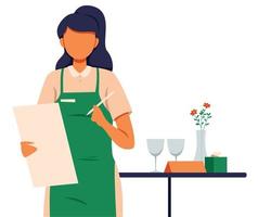 Waitress Taking Order vector