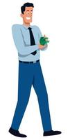 Man Counting Money vector