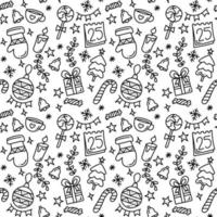 Stylish Christmas Doodle Seamless Pattern Background vector