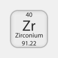 Zirconium symbol. Chemical element of the periodic table. Vector illustration.