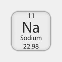 Sodium symbol. Chemical element of the periodic table. Vector illustration.