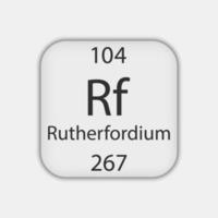 Rutherfordium symbol. Chemical element of the periodic table. Vector illustration.
