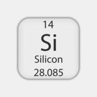 Silicon symbol. Chemical element of the periodic table. Vector illustration.