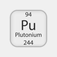 Plutonium symbol. Chemical element of the periodic table. Vector illustration.