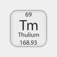 Thulium symbol. Chemical element of the periodic table. Vector illustration.