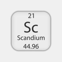 Scandium symbol. Chemical element of the periodic table. Vector illustration.