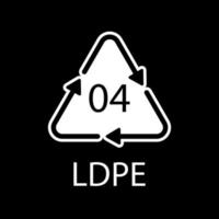 LDPE 04 recycling code symbol. Plastic recycling vector low density polyethylene sign.