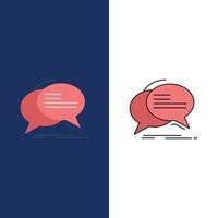 Bubble chat communication speech talk Flat Color Icon Vector