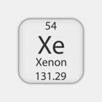 símbolo de xenón. elemento químico de la tabla periódica. ilustración vectorial vector